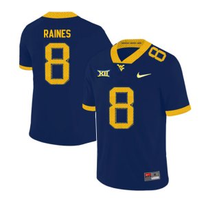 Men's West Virginia Mountaineers NCAA #8 Kwantel Raines Navy Authentic Nike 2019 Stitched College Football Jersey NO15Z30DK